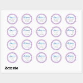 Modern Roze Blauw Confetti Sweet 16 Dank u Ronde Sticker (Vel)