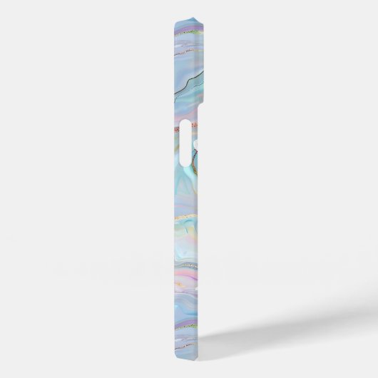 Modern Roze Blauw Goud Marmer Geode Swirl Patroon Case-Mate iPhone Case (Achterkant / Rechts)