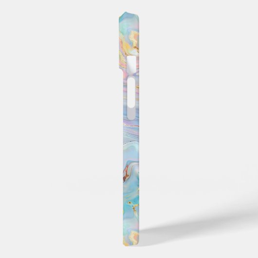 Modern Roze Blauw Goud Marmer Geode Swirl Patroon Case-Mate iPhone Case (Achterkant / Links)