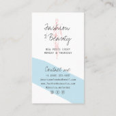 Modern roze blauw mode illustratiescript visitekaartje (Achterkant)