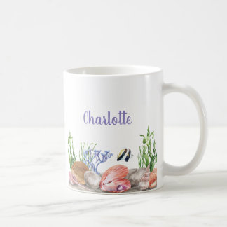 Modern roze blauw onder de Waterverf Zee Koffiemok