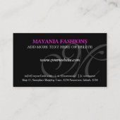 Modern roze blauw patroon op zwarte Visitekaartjes (Achterkant)