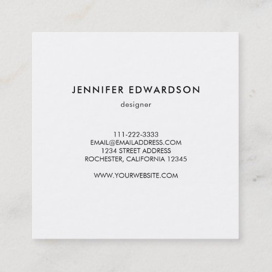 Modern roze blauw rood waterverf spatten vierkante visitekaartje (Achterkant)