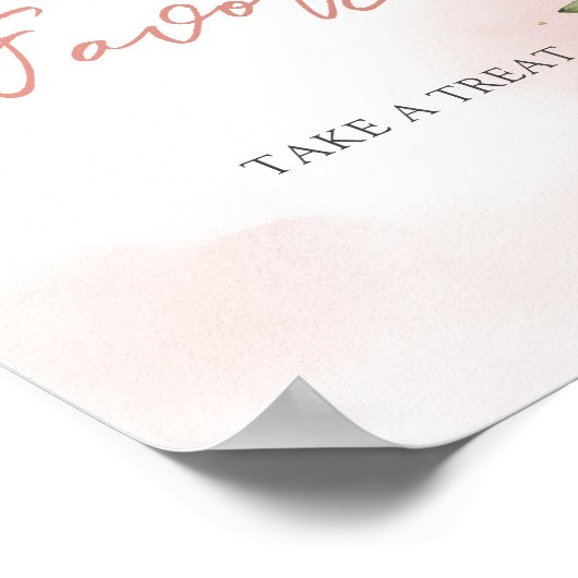 Modern roze bloem goud boho gunst teken poster (Hoek)