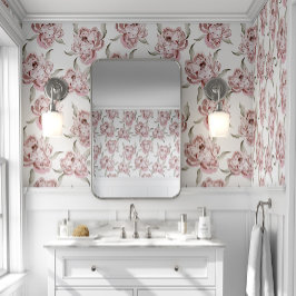 Modern roze bloemen behang