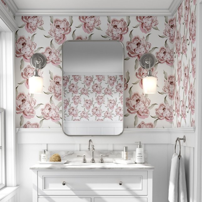 Modern roze bloemen behang (Creator heeft geüpload)