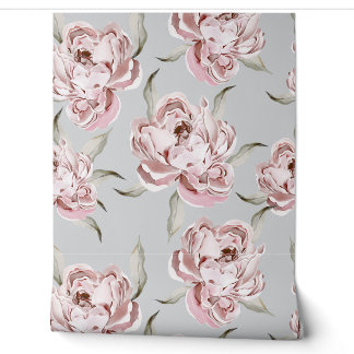 Modern roze bloemen behang