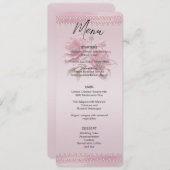 Modern roze bloemen bruiloft menu (Voorkant / Achterkant)
