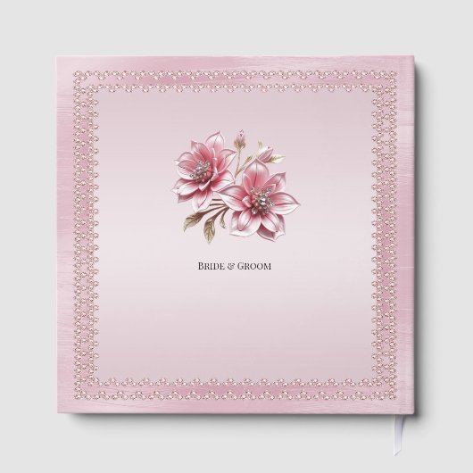 Modern Roze Bloemen Gastboek Gastenboek (Achterkant)