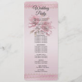 Modern Roze Bloemen Huwelijksprogramma Programmakaart (Achterkant)