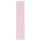 Modern roze bloemen korte tafelloper (Voorkant)