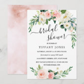 Modern Roze Bloemen Krans Vrijgezellenfeest Kaart (Voorkant / Achterkant)