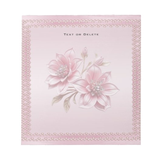 Modern Roze Bloemen Notitieblok (Voorkant)