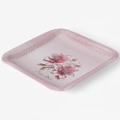 Modern roze bloemen papier Bord (Gebogen)