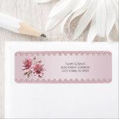 Modern Roze Bloemen Retouradreslabel Etiket (Insitu)