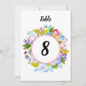 Modern Roze Bloemen Romantisch Tafelnummer (Voorkant)