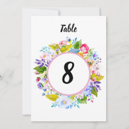 Modern Roze Bloemen Romantisch Tafelnummer