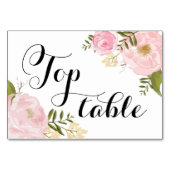 Modern  Roze Bloemen Trouwblad Kaart (Achterkant)