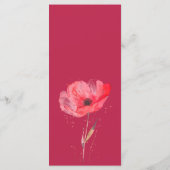 Modern Roze Bloemen Vet Trouwen Flat Menu (Achterkant)