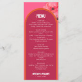 Modern Roze Bloemen Vet Trouwen Flat Menu (Voorkant)