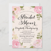 Modern  Roze Bloemen Vrijgezellenfeest Kaart (Voorkant)