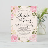 Modern  Roze Bloemen Vrijgezellenfeest Kaart (Staand voorkant)