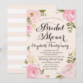 Modern  Roze Bloemen Vrijgezellenfeest Kaart (Voorkant / Achterkant)