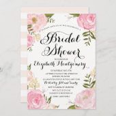 Modern  Roze Bloemen Vrijgezellenfeest Kaart (Voorkant / Achterkant)