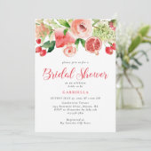 Modern roze bloemenfruit Waterverf Vrijgezellenfee Kaart (Staand voorkant)