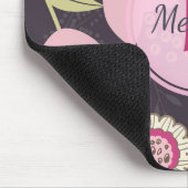 Modern roze bloemenpatroon muismat (Hoek)