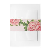 MODERN   roze bloemige pioenbloem Uitnodigingen Wikkel (Voorkant Voorbeeld)