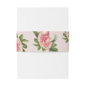 MODERN   roze bloemige pioenbloem Uitnodigingen Wikkel (Achterkant Voorbeeld)