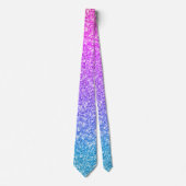 Modern roze & Blue Gradation Glitter Pattern Stropdas (Voorkant)