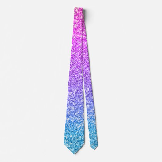 Modern roze & Blue Gradation Glitter Pattern Stropdas (Voorkant)