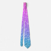 Modern roze & Blue Gradation Glitter Pattern Stropdas (Achterkant)