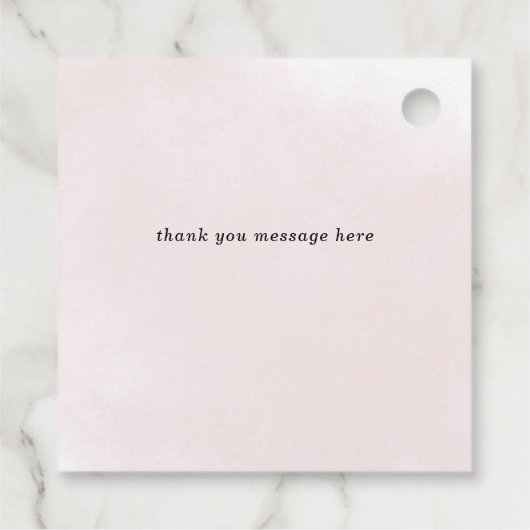 Modern Roze Blush Bloemen Meisje Baby shower Bedankjes Labels (Achterkant)