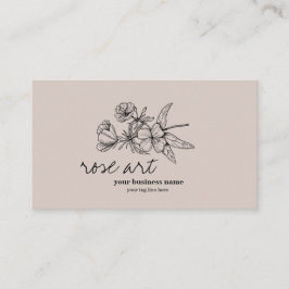 Modern Roze Blush Floral Visitekaartje