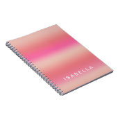 Modern Roze Blush Roos Ombre Gradient gepersonalis Notitieboek (Rechterzijde)