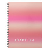 Modern Roze Blush Roos Ombre Gradient gepersonalis Notitieboek (Voorkant)