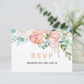 Modern Roze Blush Tropical Floral Song Request RSVP Kaartje (Staand voorkant)