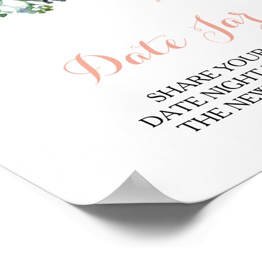 Modern Roze Blush Tropisch Bloemendate Jar Bord Poster (Hoek)