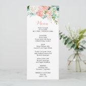 Modern Roze Blush Tropisch Bloemendiner Menu Kaart (Staand voorkant)