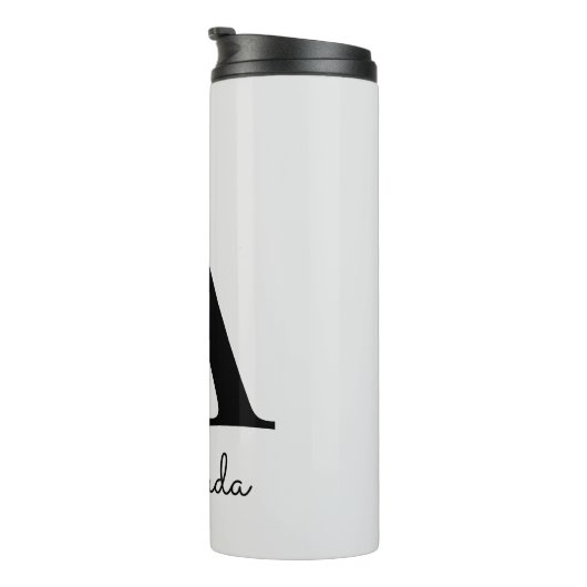 Modern Roze Boho Bloemen Initiaal A Thermosbeker (Geroteerd rechts)