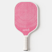 Modern Roze Boho Dot Pattern - Bounce scriptnaam Pickleball Paddle (Achterkant)