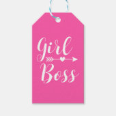 Modern roze Boho Girl Boss Gift Labels Cadeaulabel (Voorkant)