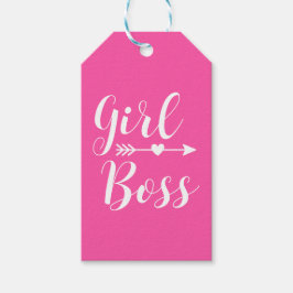 Modern roze Boho Girl Boss Gift Labels Cadeaulabel