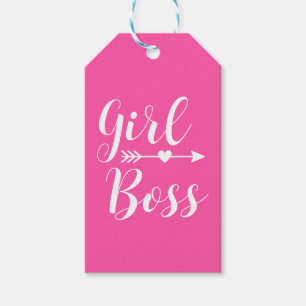 Modern roze Boho Girl Boss Gift Labels Cadeaulabel