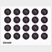 Modern Roze Bokeh Gradient Zwart Gelukkige Verjaar Ronde Sticker (Vel)