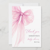 Modern roze boog Baby shower Bedankkaart (Voorkant)