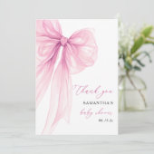 Modern roze boog Baby shower Bedankkaart (Staand voorkant)